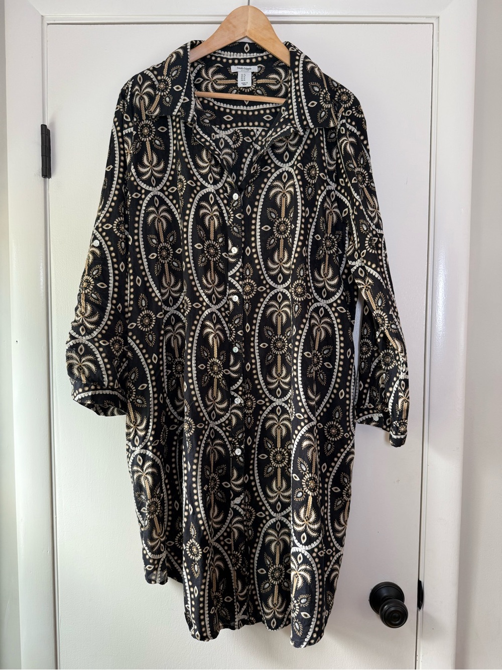 Haute Hippie 100% Cotton Caftan Dress Boho Chic Bohemian Airy Soft Girl Neutral